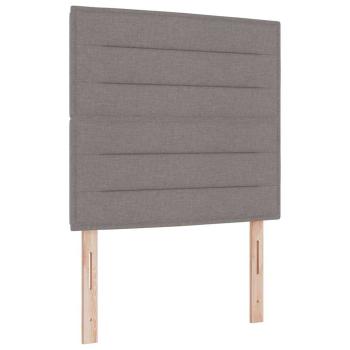 Bettgestell mit Kopfteil Taupe 100 x 200 cm Stoff