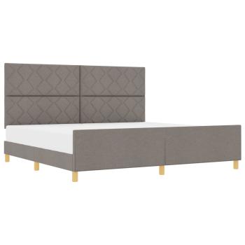 Bettgestell mit Kopfteil Taupe 200 x 200 cm Stoff