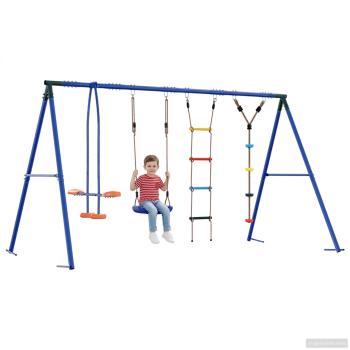 Outdoor Schaukelset Mehrfarbig Stahl und PE