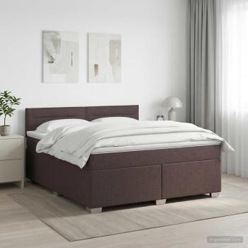 ARDEBO.de - Boxspringbett mit Matratze Dunkelbraun 140 x 200 cm Stoff