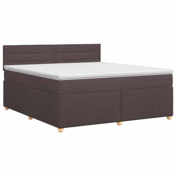 Boxspringbett mit Matratze Dunkelbraun 140 x 190 cm Stoff