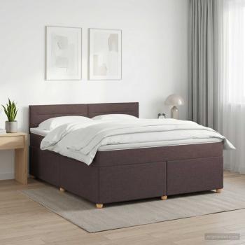 ARDEBO.de - Boxspringbett mit Matratze Dunkelbraun 160 x 200 cm Stoff