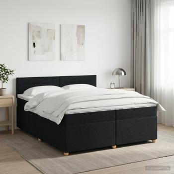 ARDEBO.de - Boxspringbett mit Matratze Schwarz 200 x 200 cm Stoff