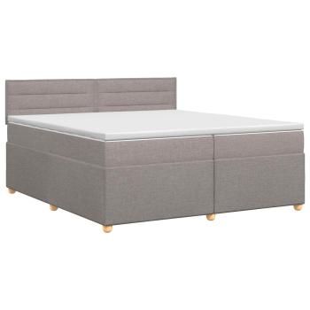 Boxspringbett mit Matratze Taupe 200 x 200 cm Stoff
