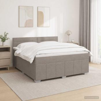 ARDEBO.de - Boxspringbett mit Matratze Taupe 180 x 200 cm Stoff