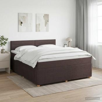 ARDEBO.de - Boxspringbett mit Matratze Dunkelbraun 140 x 190 cm Stoff