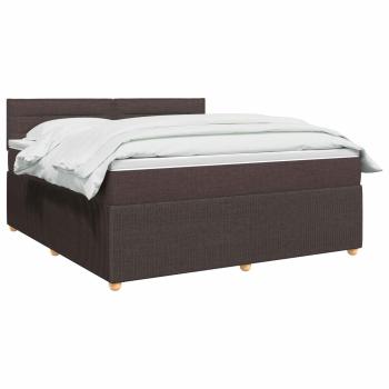Boxspringbett mit Matratze Dunkelbraun 140 x 190 cm Stoff