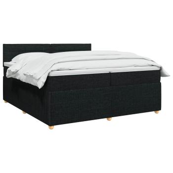 Boxspringbett mit Matratze Schwarz 200 x 200 cm Stoff