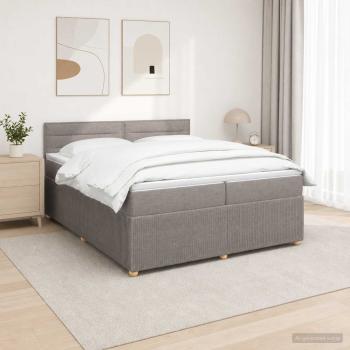 ARDEBO.de - Boxspringbett mit Matratze Taupe 200 x 200 cm Stoff
