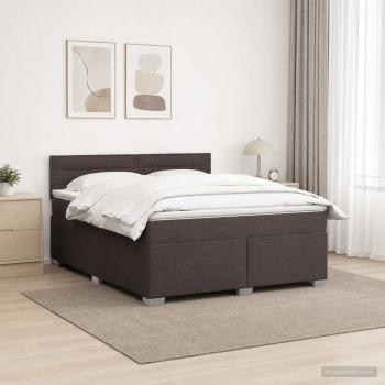 ARDEBO.de - Boxspringbett mit Matratze und LED Dunkelbraun 180 x 200 cm