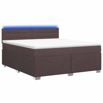 Boxspringbett mit Matratze und LED Dunkelbraun 180 x 200 cm