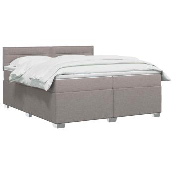 Boxspringbett mit Matratze und LED Taupe 200 x 200 cm Stoff
