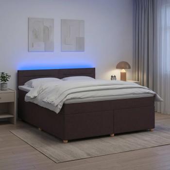 ARDEBO.de - Boxspringbett mit Matratze Dunkelbraun 140 x 200 cm Stoff