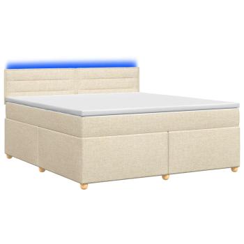 Boxspringbett mit Matratze Creme 160 x 200 cm Stoff