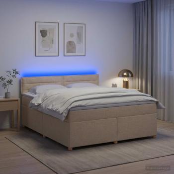Boxspringbett mit Matratze Creme 160 x 200 cm Stoff