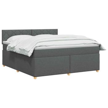 Boxspringbett mit Matratze Dunkelgrau 160 x 200 cm Stoff