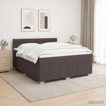 Boxspringbett mit Matratze Dunkelbraun 140 x 200 cm Stoff