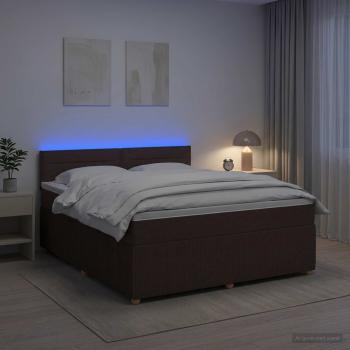 ARDEBO.de - Boxspringbett mit Matratze Dunkelbraun 180 x 200 cm Stoff