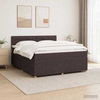 Boxspringbett mit Matratze Dunkelbraun 180 x 200 cm Stoff