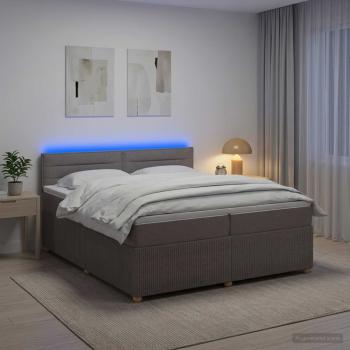 Boxspringbett mit Matratze Taupe 200 x 200 cm Stoff