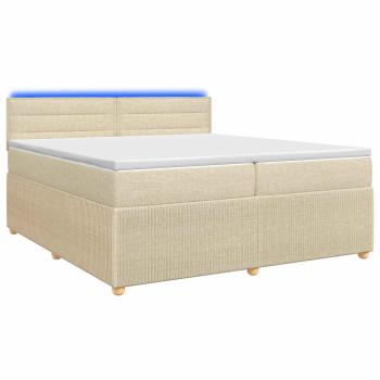Boxspringbett mit Matratze Creme 200 x 200 cm Stoff