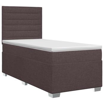 Boxspringbett mit Matratze Dunkelbraun 90 x 190 cm Stoff