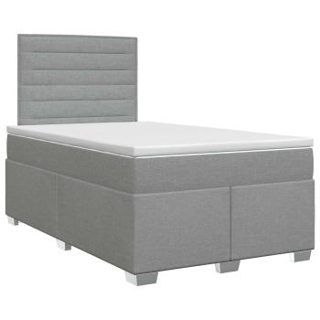 Boxspringbett mit Matratze Hellgrau 120 x 190 cm Stoff
