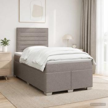 ARDEBO.de - Boxspringbett mit Matratze Taupe 120 x 190 cm Stoff