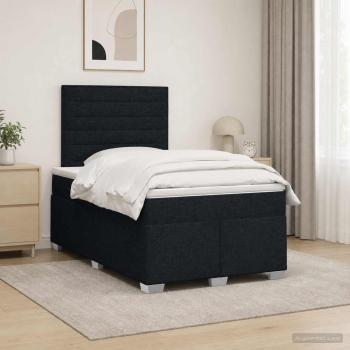 ARDEBO.de - Boxspringbett mit Matratze Schwarz 120 x 200 cm Stoff