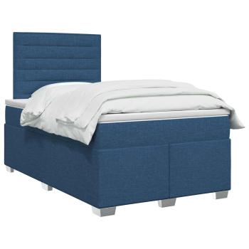 Boxspringbett mit Matratze mit Kopfteil Blau 120 x 200 cm Stoff
