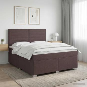 ARDEBO.de - Boxspringbett mit Matratze Dunkelbraun 140 x 200 cm Stoff