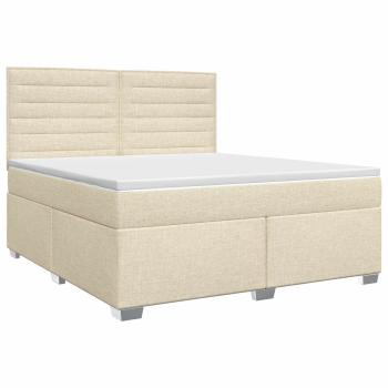 Boxspringbett mit Matratze Creme 140 x 200 cm Stoff
