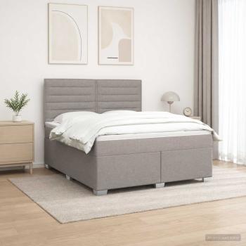 ARDEBO.de - Boxspringbett mit Matratze Taupe 160 x 200 cm Stoff