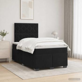 ARDEBO.de - Boxspringbett mit Matratze Schwarz 120 x 200 cm Samt