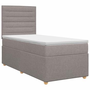 Boxspringbett mit Matratze mit Kopfteil Taupe 90 x 190 cm Stoff