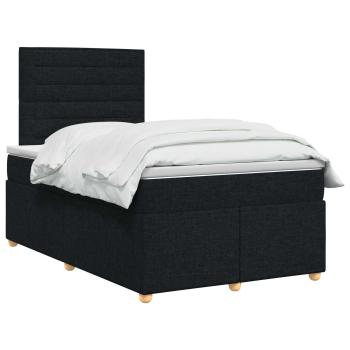 Boxspringbett mit Matratze Schwarz 120 x 200 cm Stoff