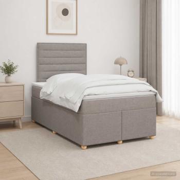 ARDEBO.de - Boxspringbett mit Matratze Taupe 120 x 200 cm Stoff