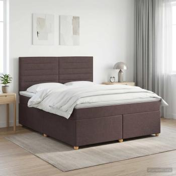 ARDEBO.de - Boxspringbett mit Matratze Dunkelbraun 180 x 200 cm Stoff