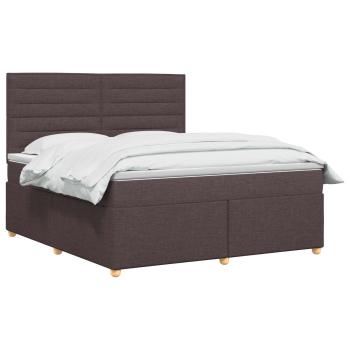 Boxspringbett mit Matratze Dunkelbraun 180 x 200 cm Stoff