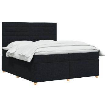 Boxspringbett mit Matratze Schwarz 200 x 200 cm Stoff