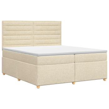Boxspringbett mit Matratze Creme 200 x 200 cm Stoff
