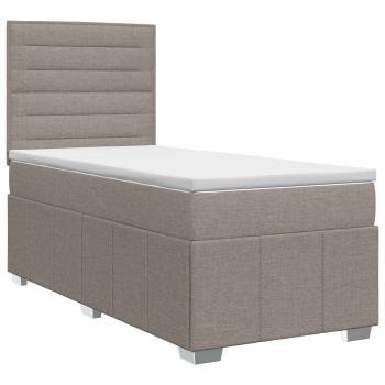 Boxspringbett mit Matratze Taupe 100 x 200 cm Stoff