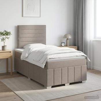 ARDEBO.de - Boxspringbett mit Matratze Taupe 120 x 190 cm Stoff