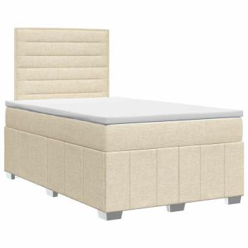 Boxspringbett mit Matratze Creme 120 x 190 cm Stoff
