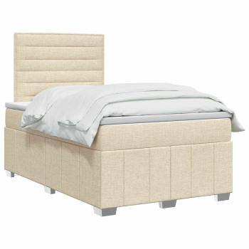 Boxspringbett mit Matratze Creme 120 x 190 cm Stoff