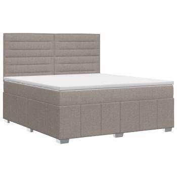 Boxspringbett mit Matratze Taupe 180 x 200 cm Stoff