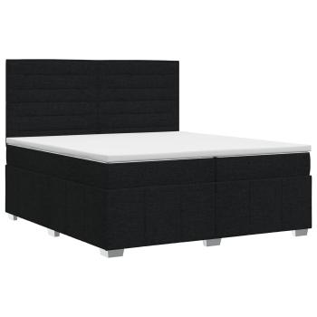 Boxspringbett mit Matratze Schwarz 200 x 200 cm Stoff