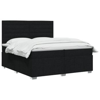 Boxspringbett mit Matratze Schwarz 200 x 200 cm Stoff