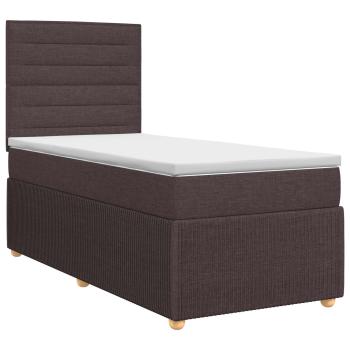 Boxspringbett mit Matratze Dunkelbraun 80 x 200 cm Stoff