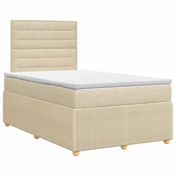 Boxspringbett mit Matratze Creme 120 x 190 cm Stoff